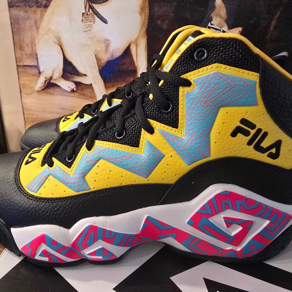 Fila Men's MB 1BM01742-042 Basketball Shoes Black / Lemon / Multi Size 12 US NEW